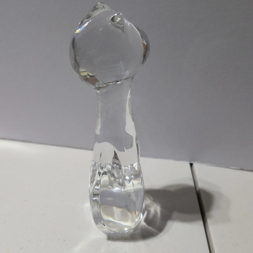 Vintage Crystal Cat Figurine-Mikasa-Czech Republic-Classic Friends  Paperweight